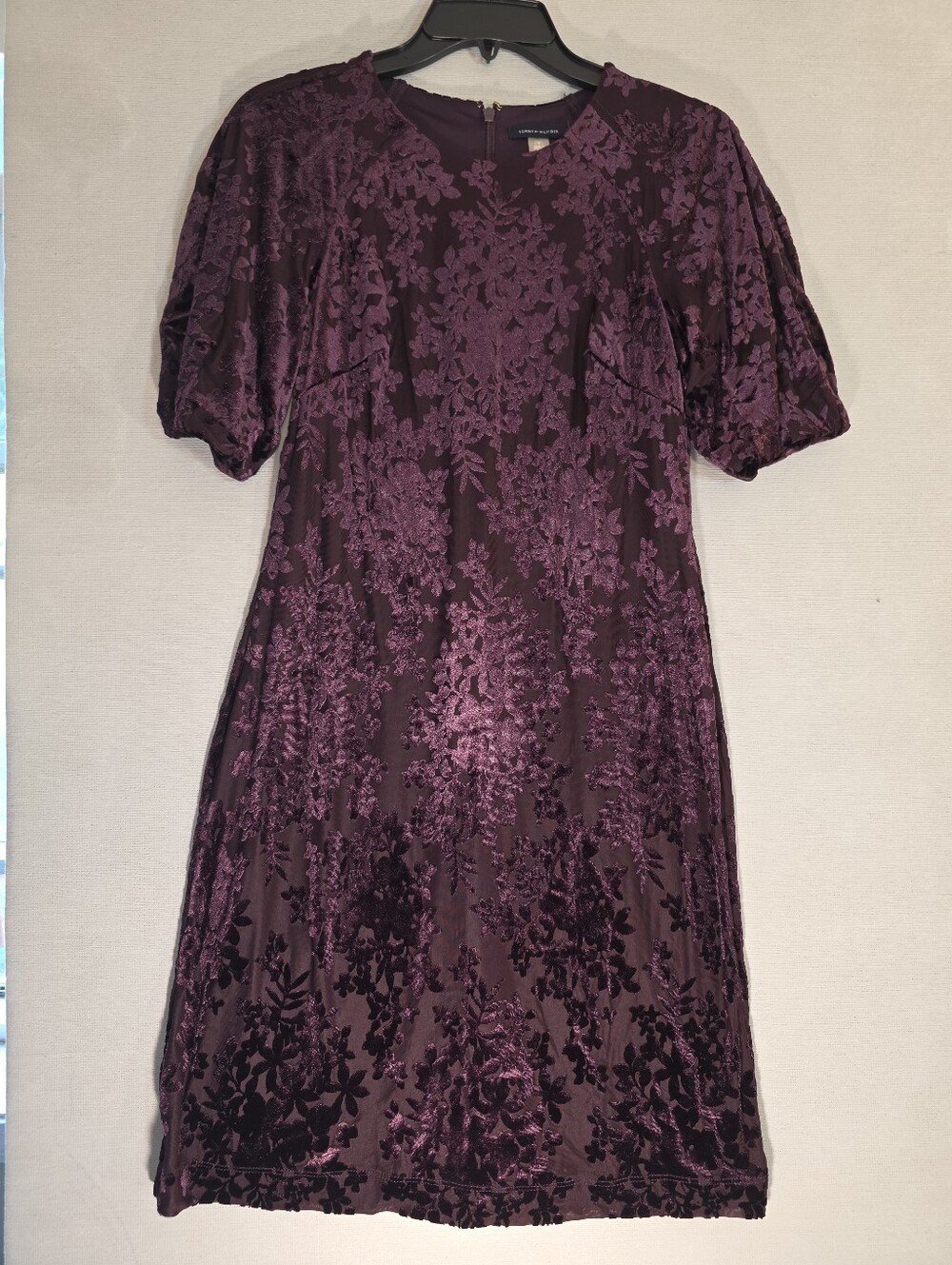 Tommy Hilfiger Purple Jewel Tone Burnout Velvet Floral Dress | Size 4